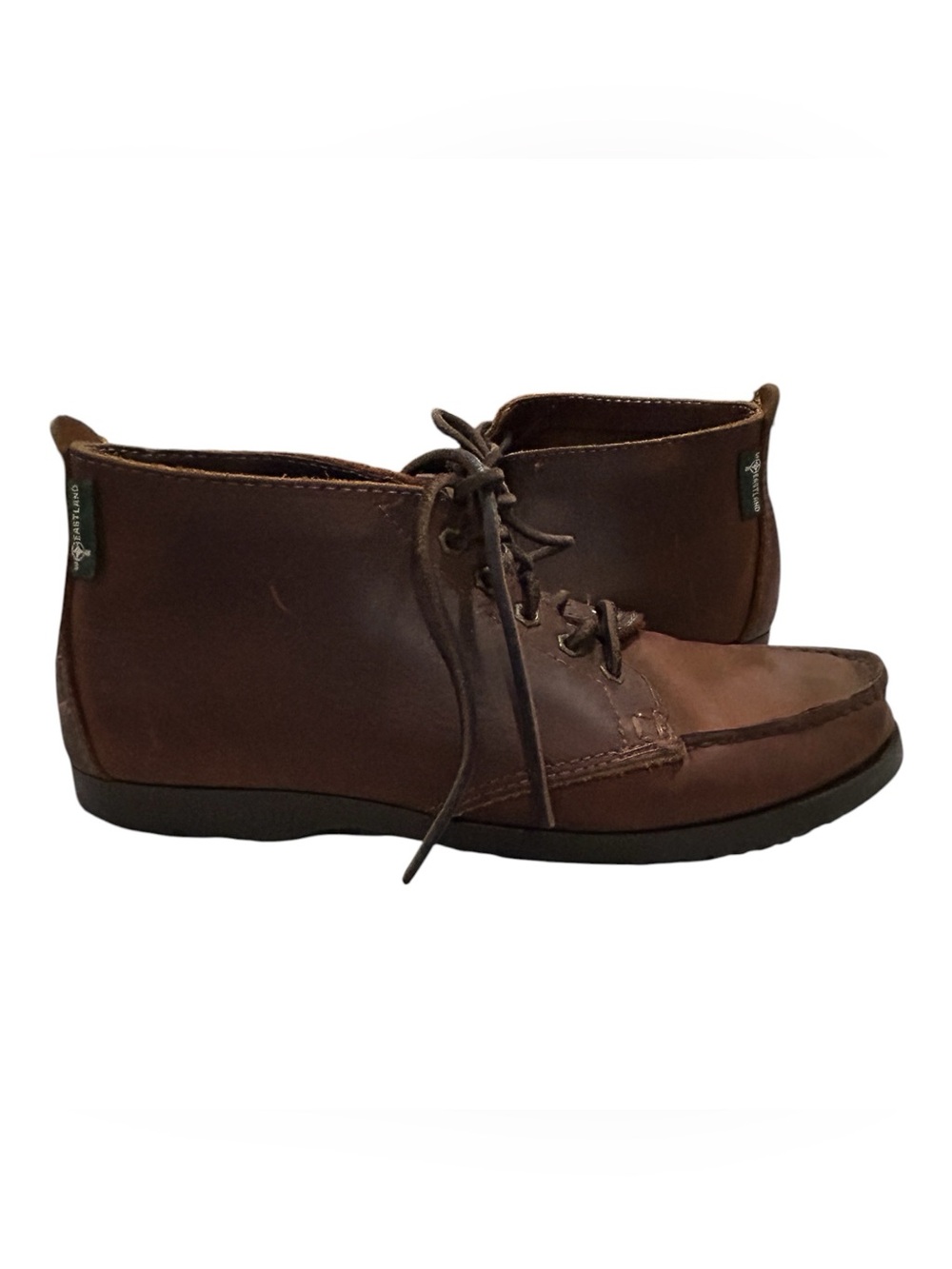 Vintage Eastland Brown Leather Chukka Ankle Boots Moc Toe Lace Up Women Size 10
